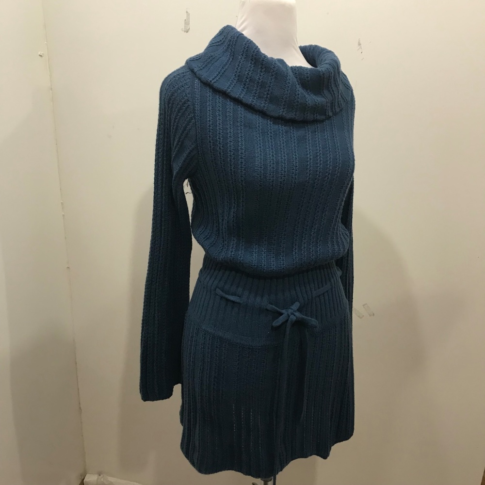 Anthropologie Guinevere Size M Blue Sweater Dress - Picture 3 of 8